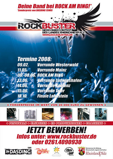 gesucht: die besten der rheinland-pfälzischen musikszene - Ingredients gewinnen die zweite Vorrunde beim Rockbuster 2008 
